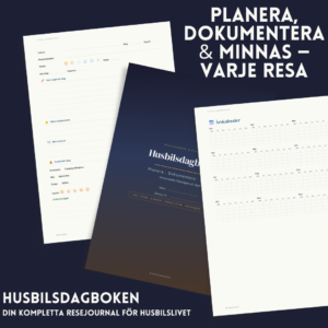 Husbilsdagbok — digital resejournal och planerare för husbil med checklistor, kostnadsuppföljning och underhållslogg